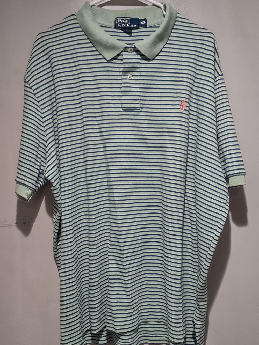 Ralph Lauren Mint Green & Navy Striped Polo Shirt